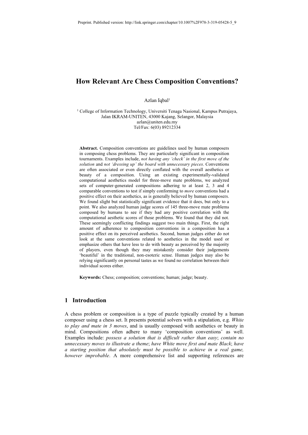 How Relevant Are Chess Composition Conventions?