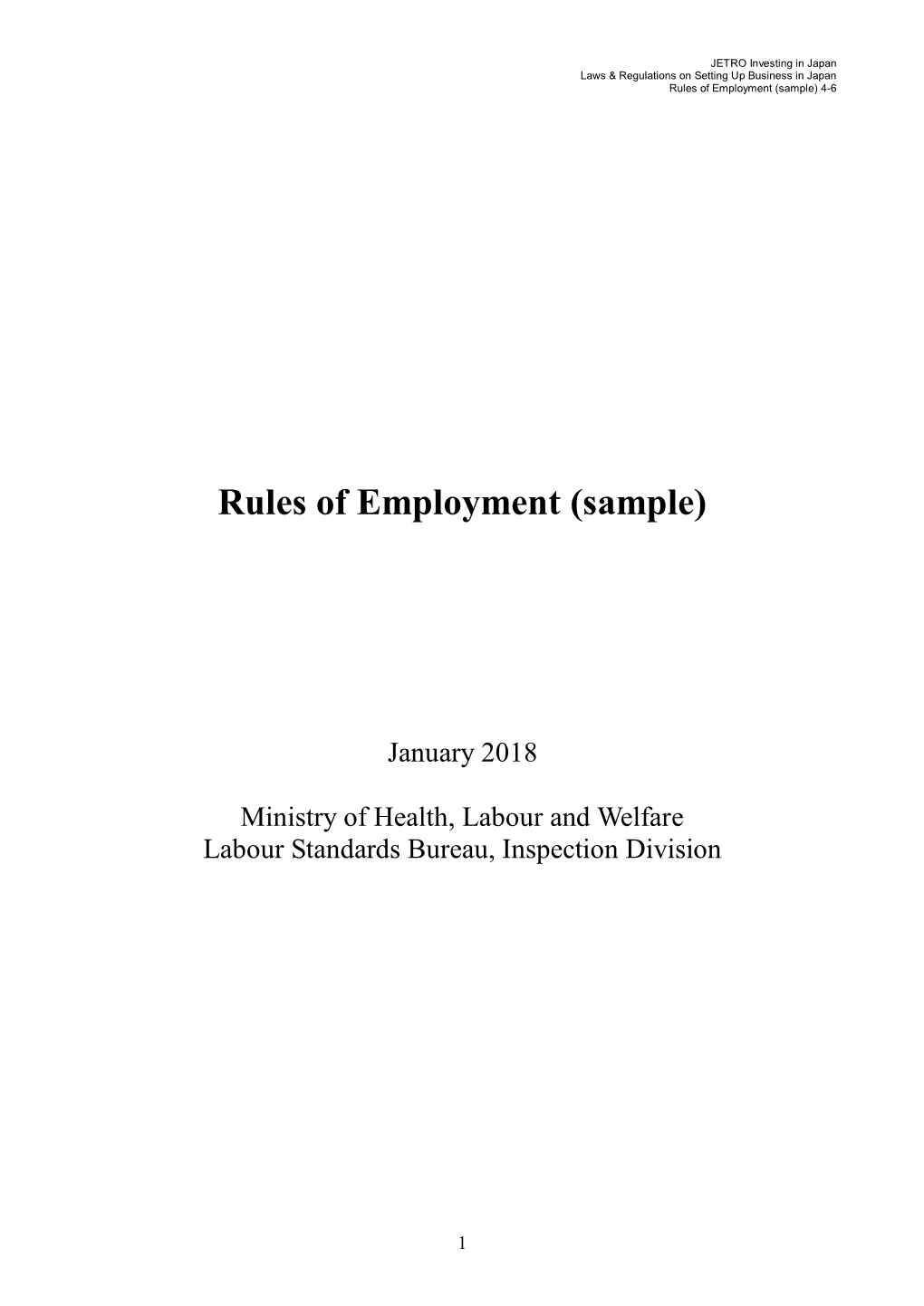 Rules of Employment (Sample) 4-6