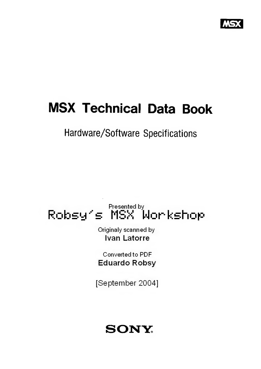 MSX Technical Data Book