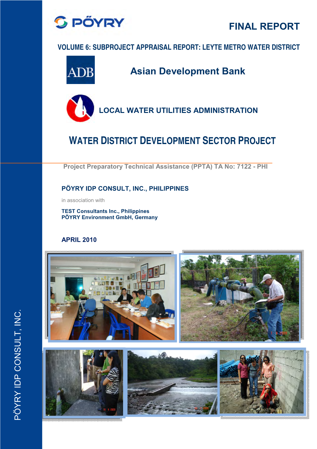 TACR: Philippines: Water District Development Sector Project: Final