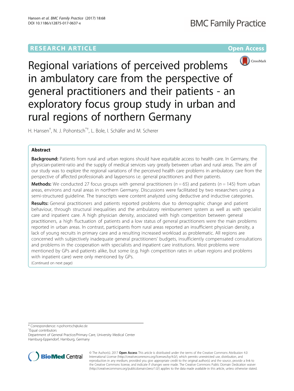 Regional Variations of Perceived Problems in Ambulatory Care From