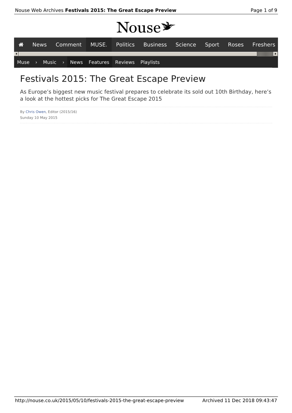 Festivals 2015: the Great Escape Preview | Nouse