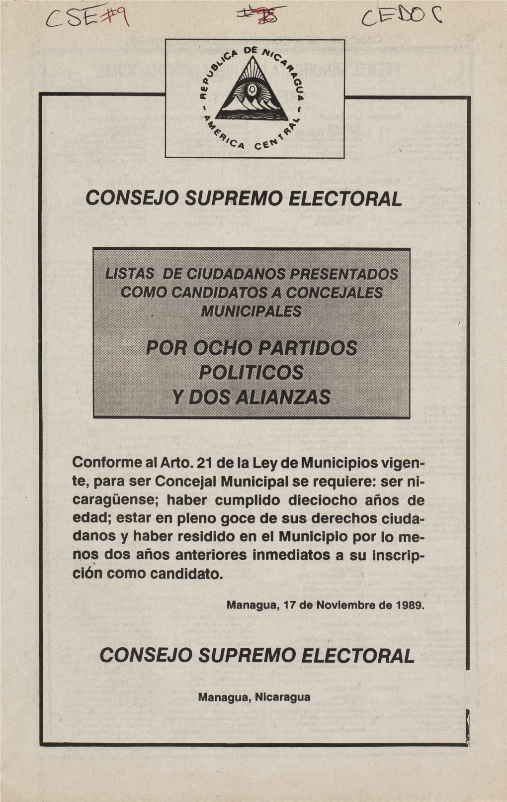 Consejo Supremo Electoral