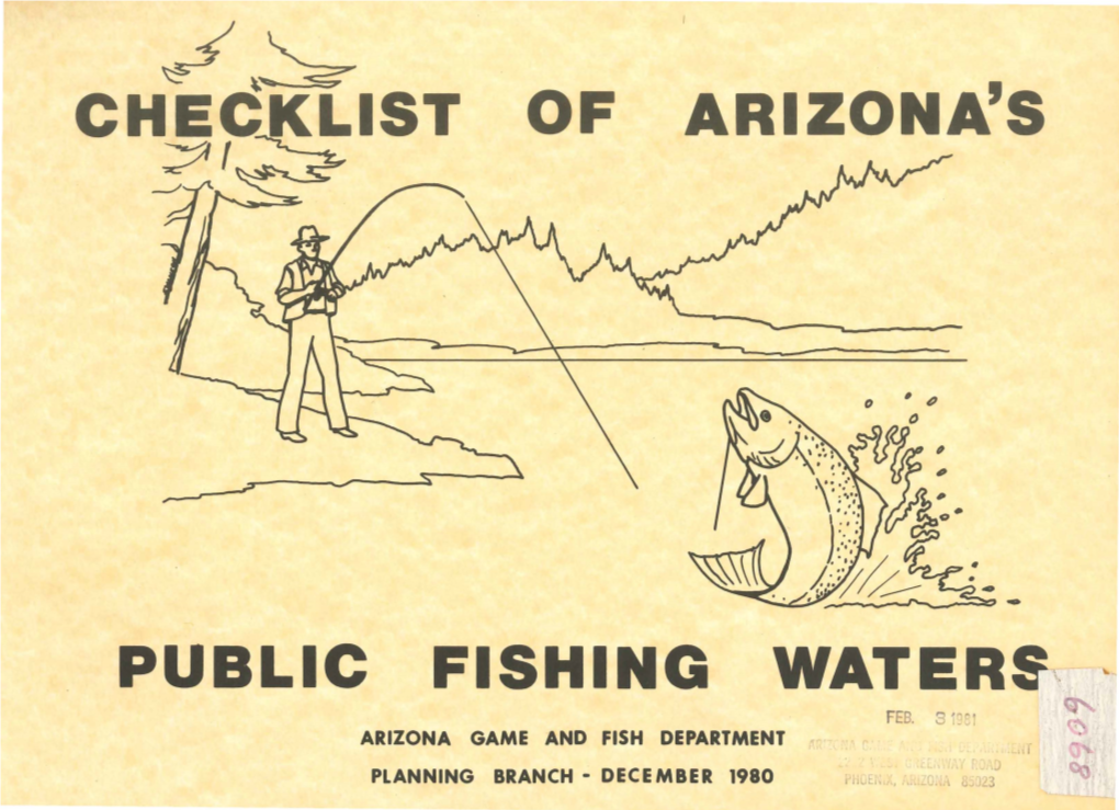 · · Checklist . of Arizona's Public .. ·Fishing Waters