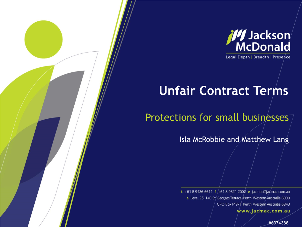 Unfair Contract Terms