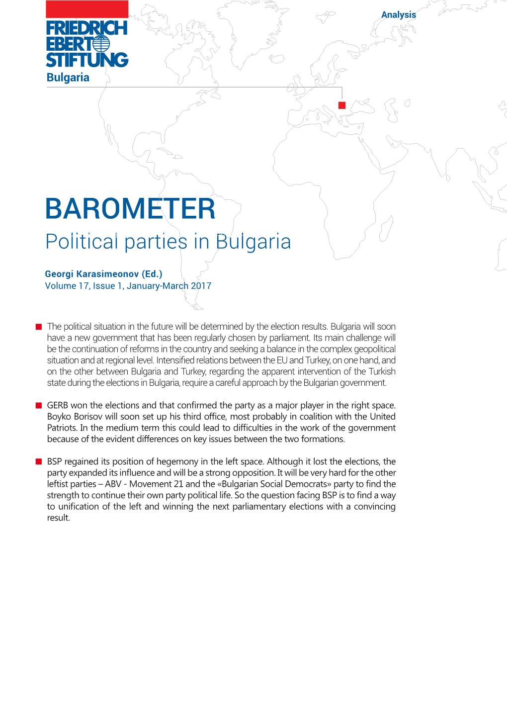 BAROMETER Politicalгодина 16, Брой Parties 4, Октомври-Декември in Bulgaria 2016