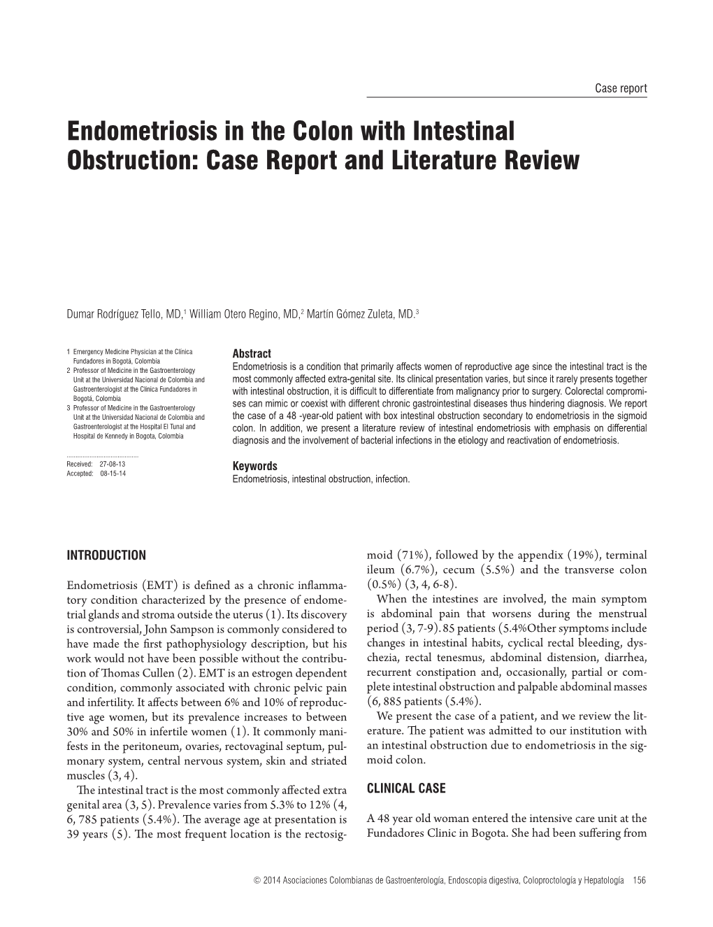 Endometriosis in the Colon with Intestinal Obstruction: Case Report and Literature Review