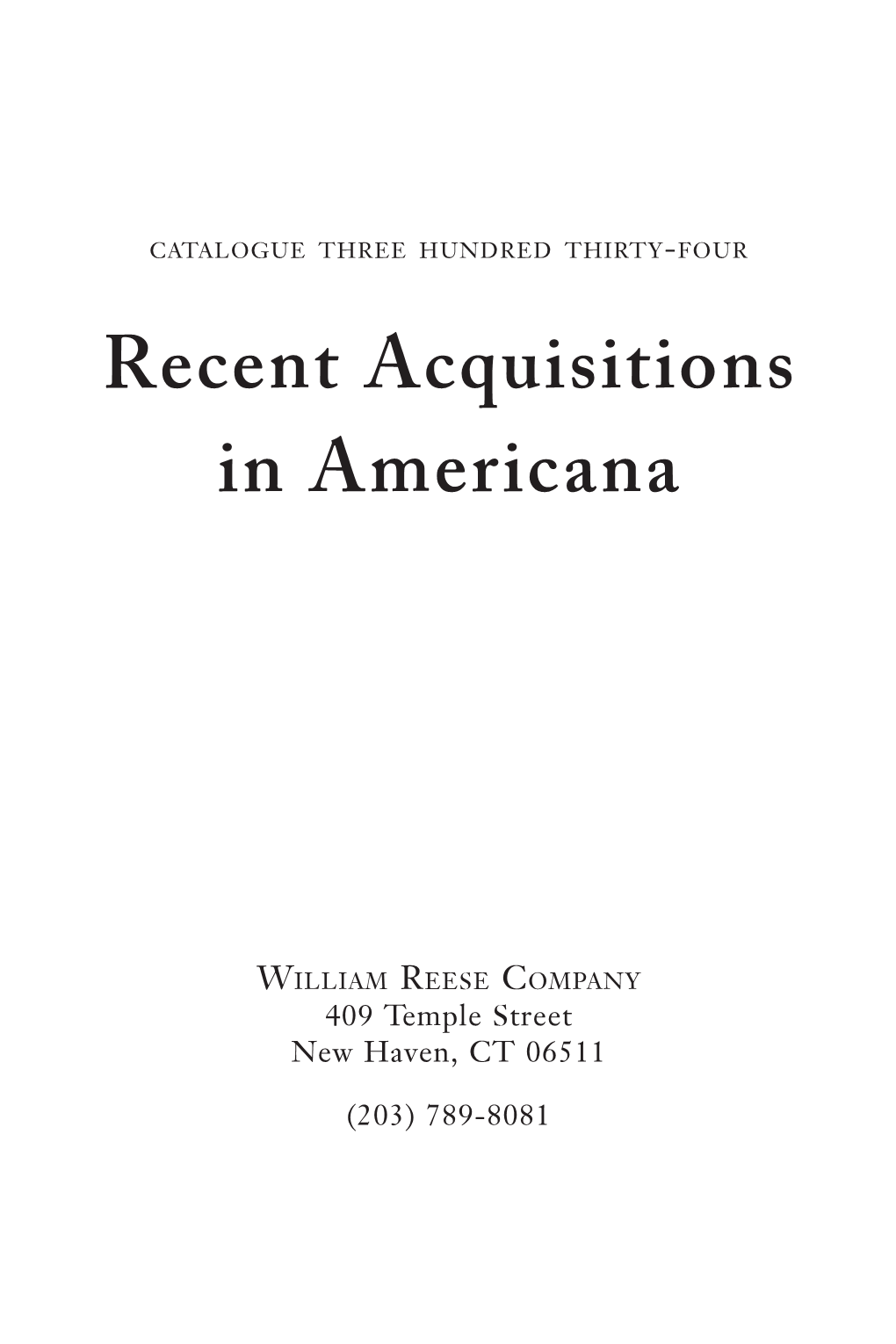 Recent Acquisitions in Americana