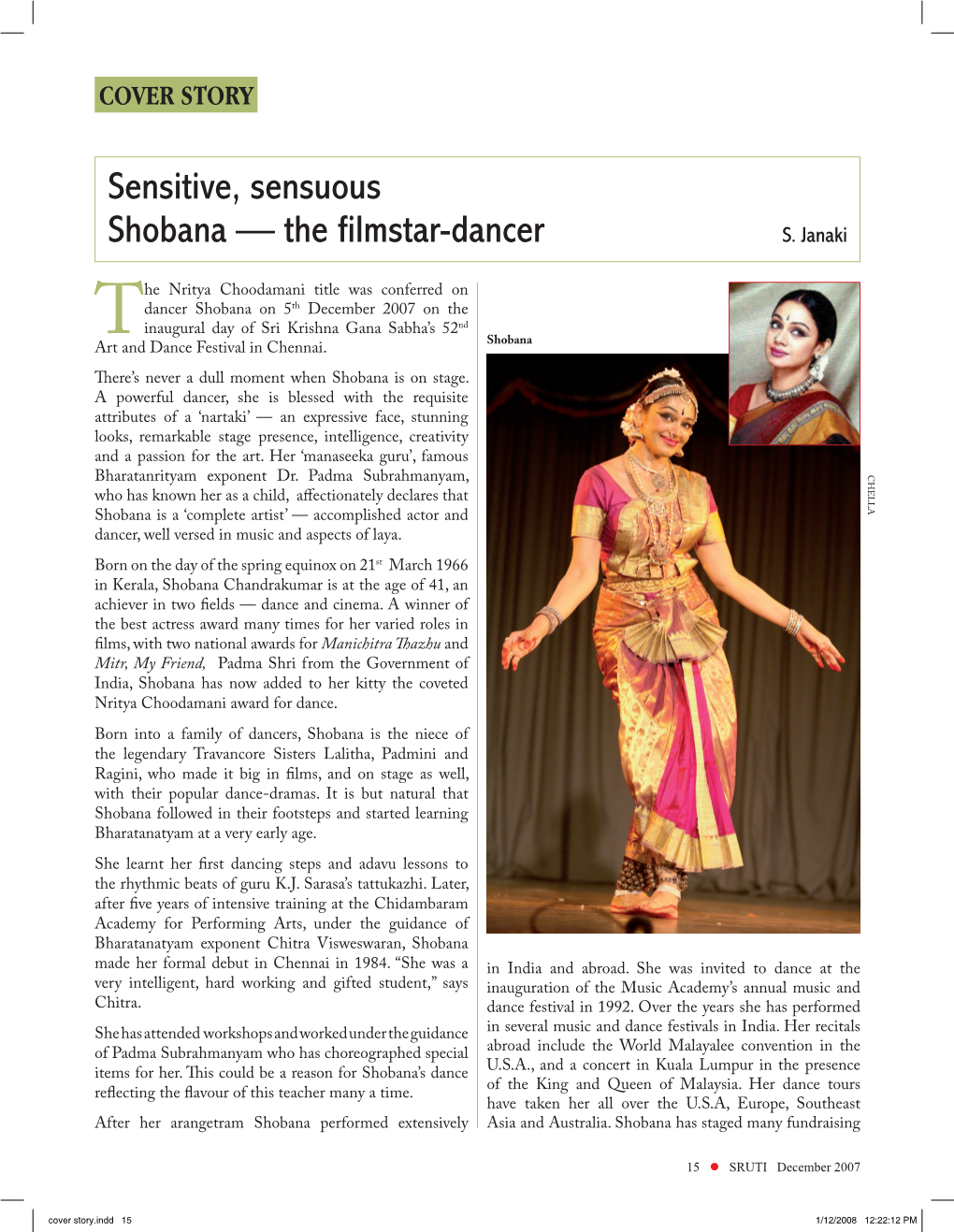 Sensitive, Sensuous Shobana — the Filmstar-Dancer S