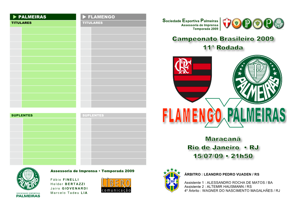 Palmeiras Flamengo