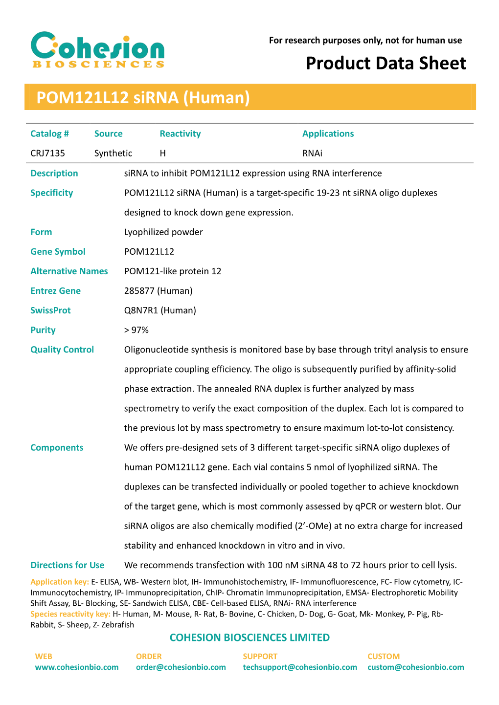 Product Data Sheet