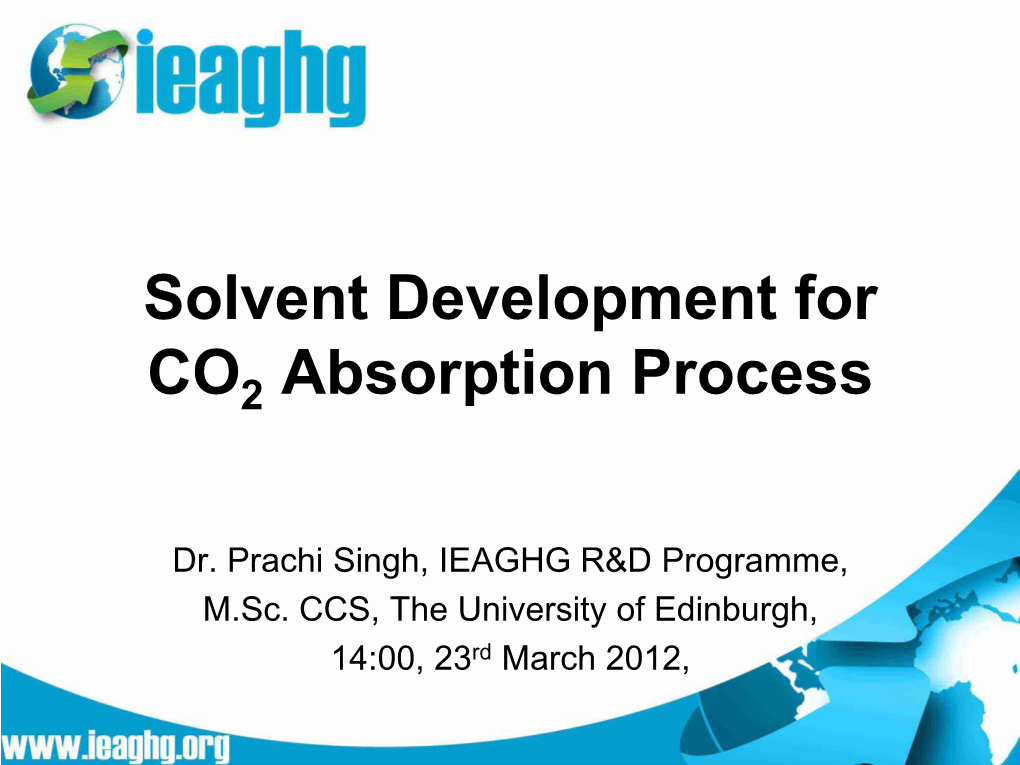 Solvent Development for CO Absorption Process