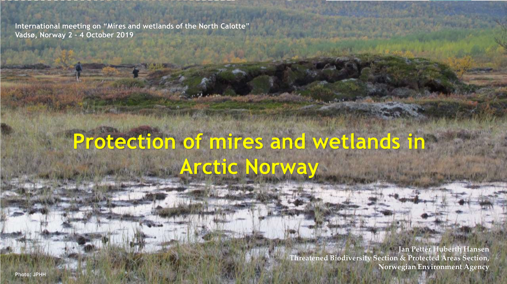 Protection of Mires and Wetlands in Arctic Norway