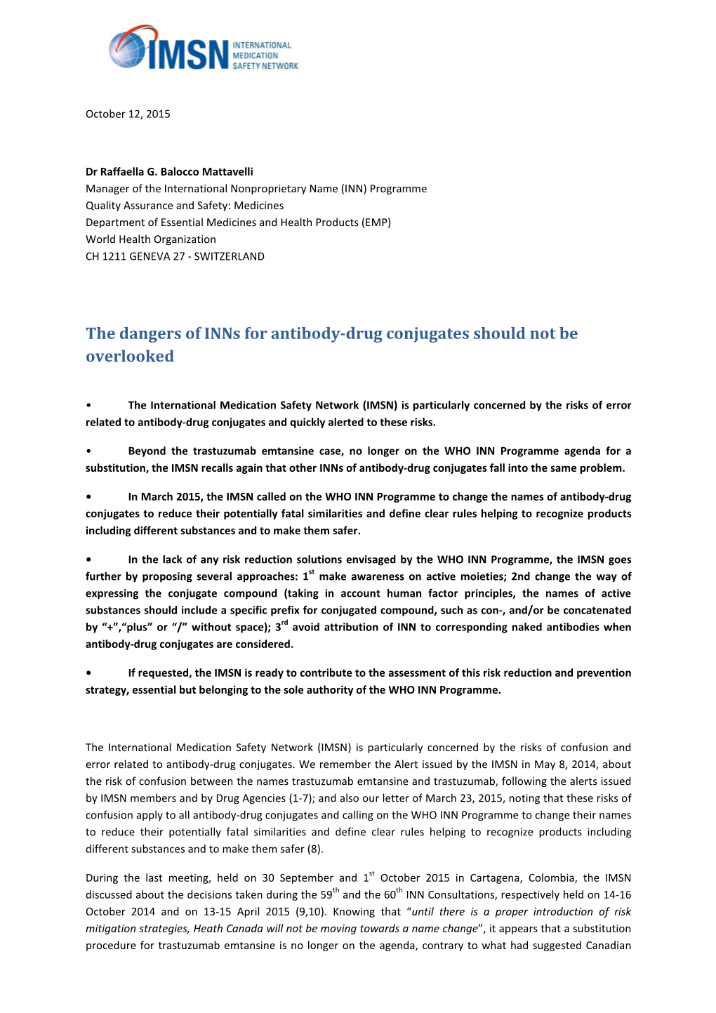 IMSN Open Letter on Antibody-Drug Conjugate 2151012