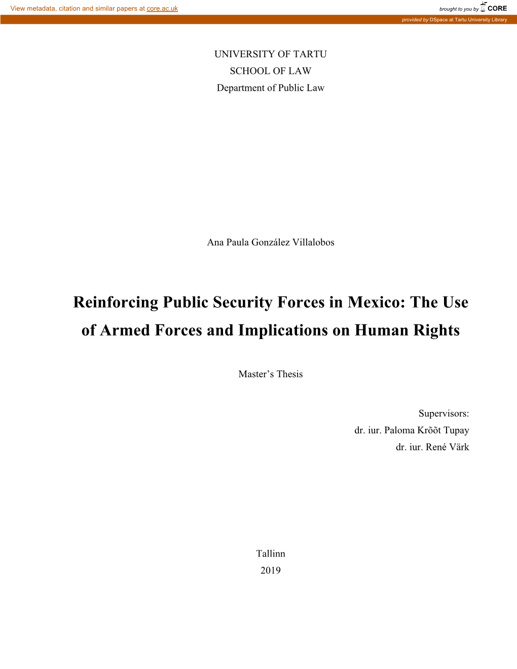 The Use of Armed Forces and Implications on Human Rights