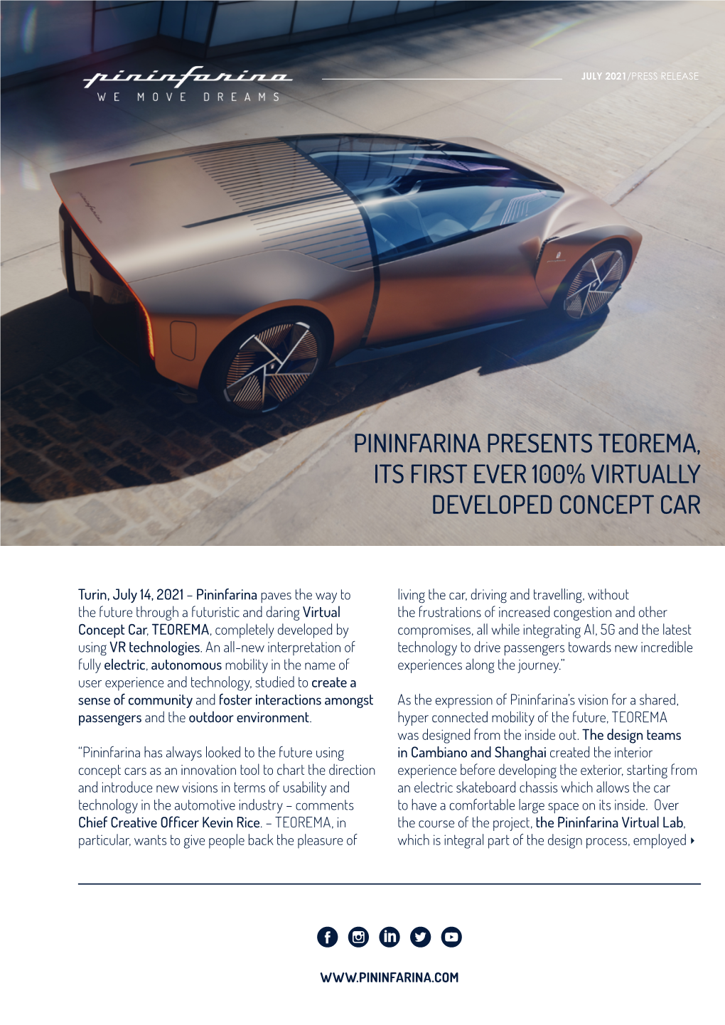 Pininfarina Presents Teorema, Its First Ever 100% Virtually Developed Concept Car