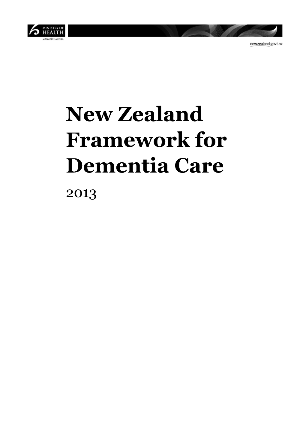 New Zealand Framework For Dementia Care