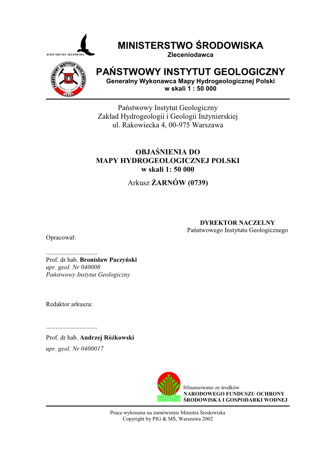 Mhp, Jednostek Hydrogeologicznych Polski I GZWP 2