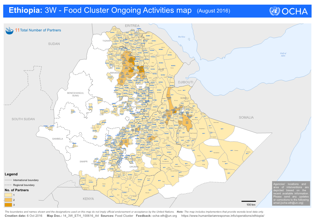 Food Cluster Ongoing Activities Map (August 2016)