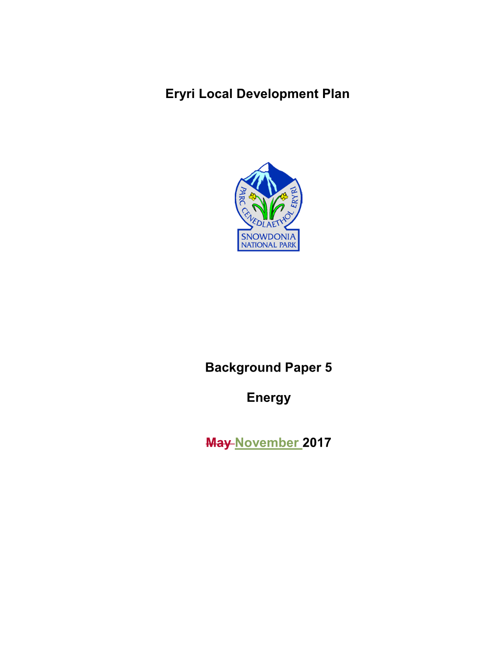 Background Paper 5: Energy – May November 2017 1