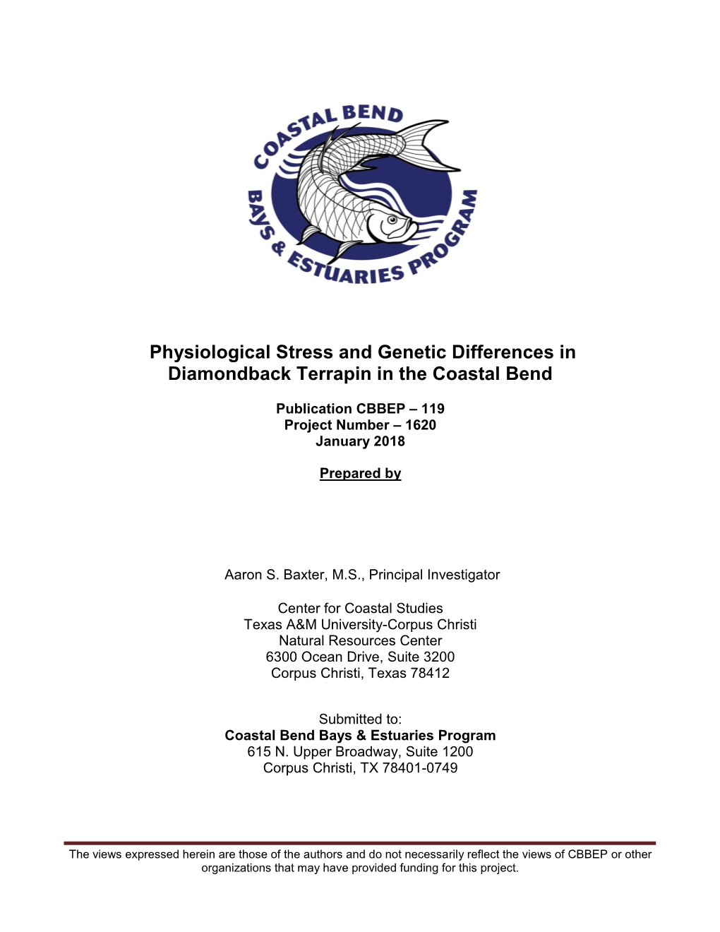 Physiological Stress and Genetic Differences in Diamondback Terrapin in the Coastal Bend