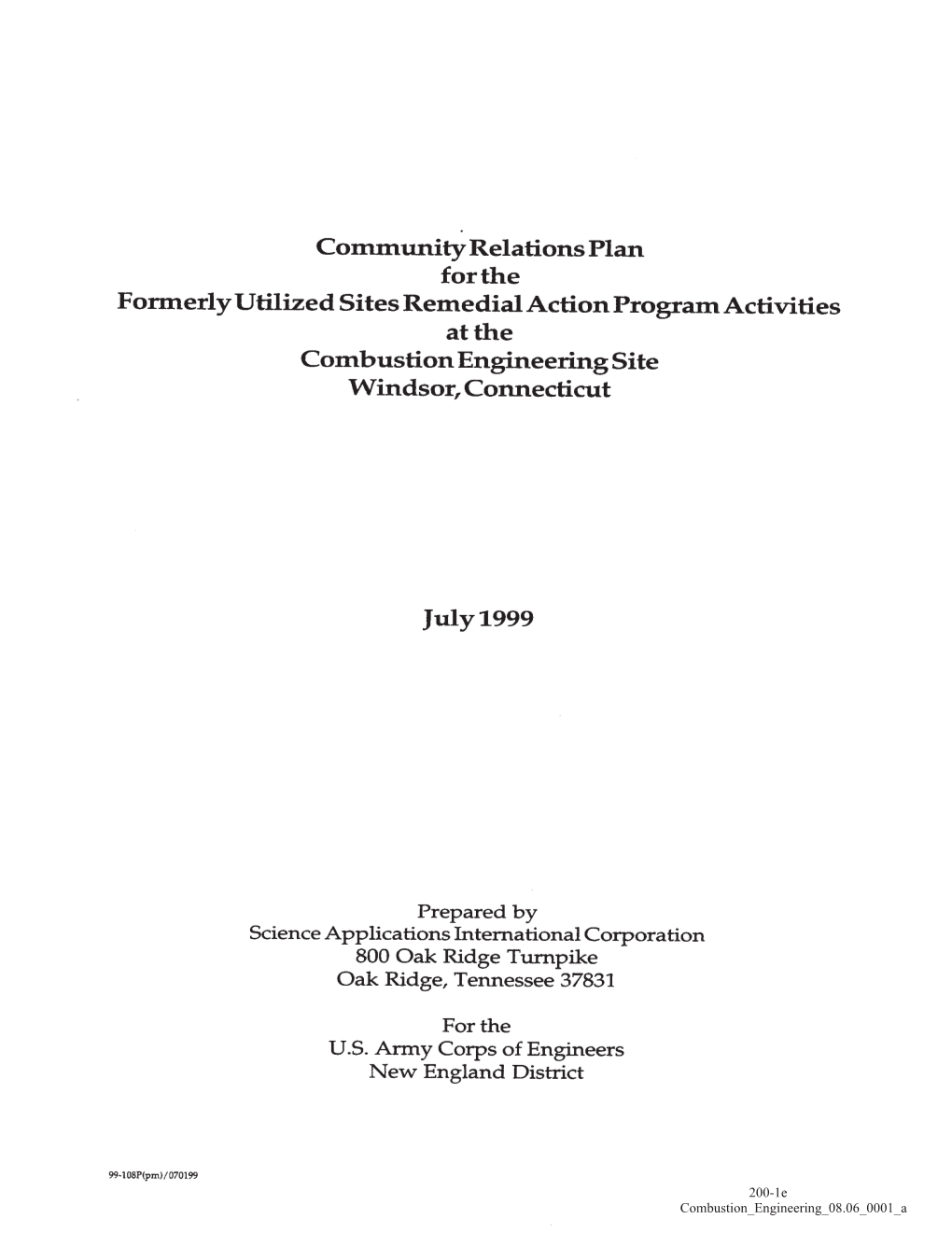 Community Relations Plan Overview