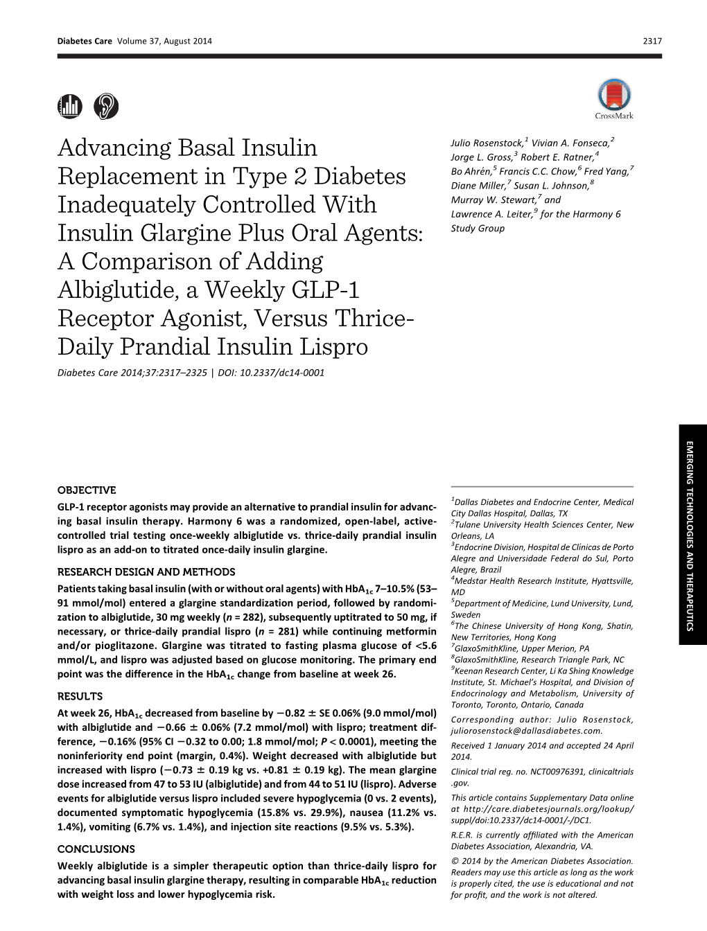 Advancing Basal Insulin Replacement in Type 2 Diabetes