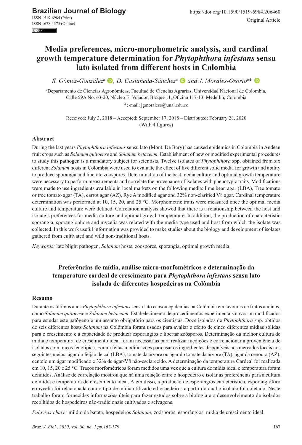 Brazilian Journal of Biology ISSN 1519-6984 (Print) Original Article ISSN 1678-4375 (Online)