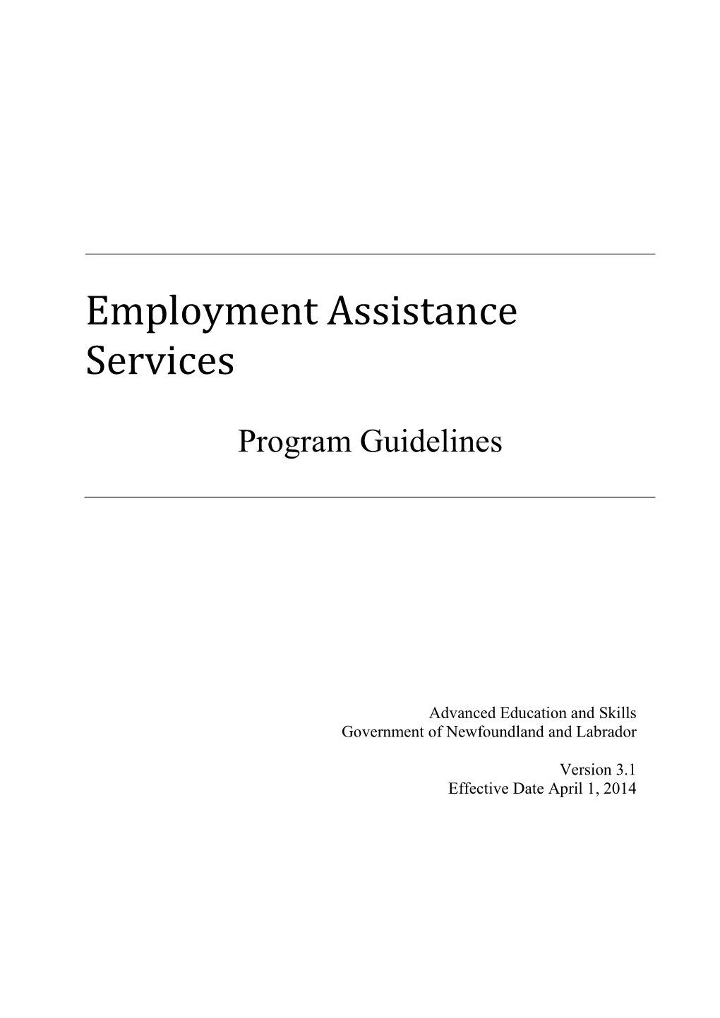 Employment Assistance Services