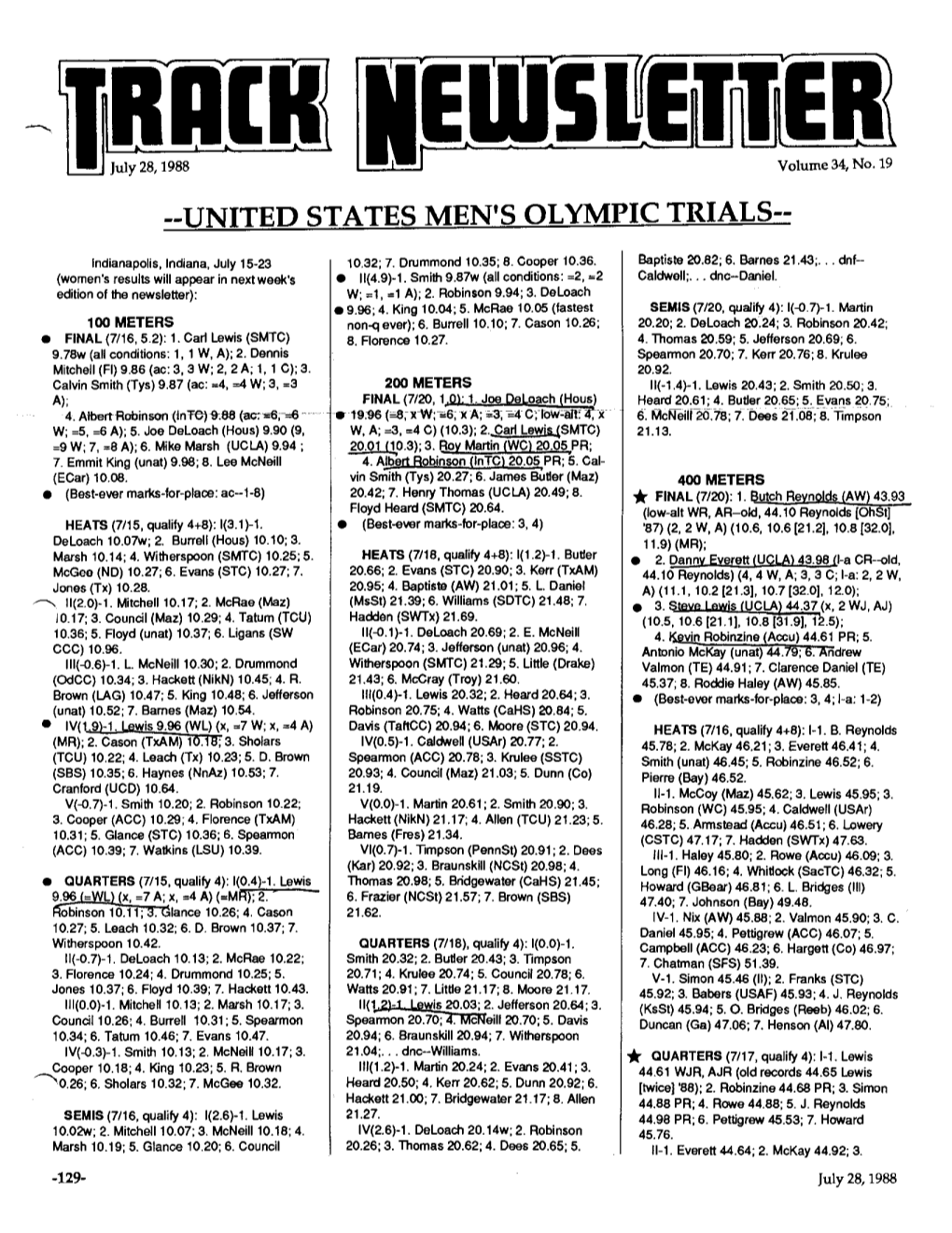 United States Men's Olympic Trials