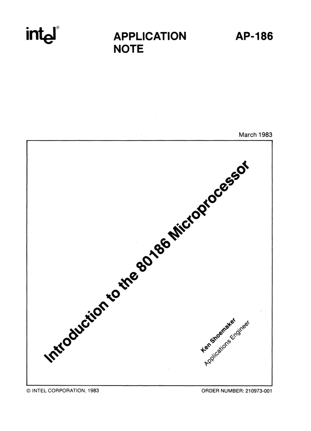 AP-186 Introduction to the 80186 Microprocessor Mar83