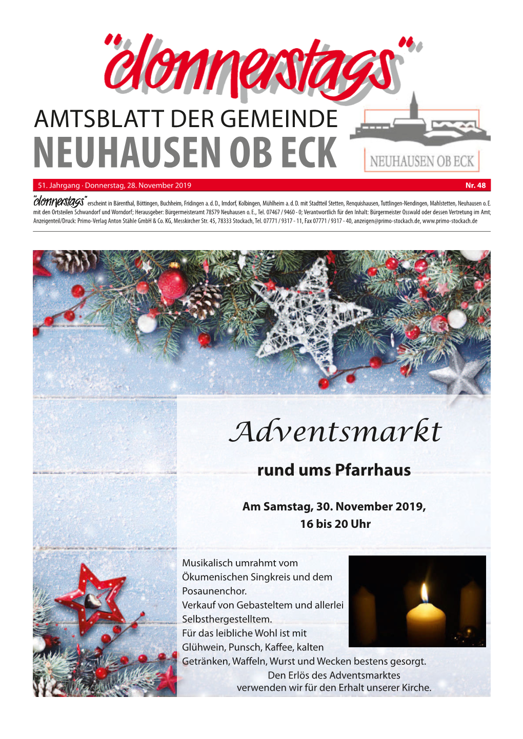 Amtsblatt Der Gemeinde Neuhausen Ob Eck 51