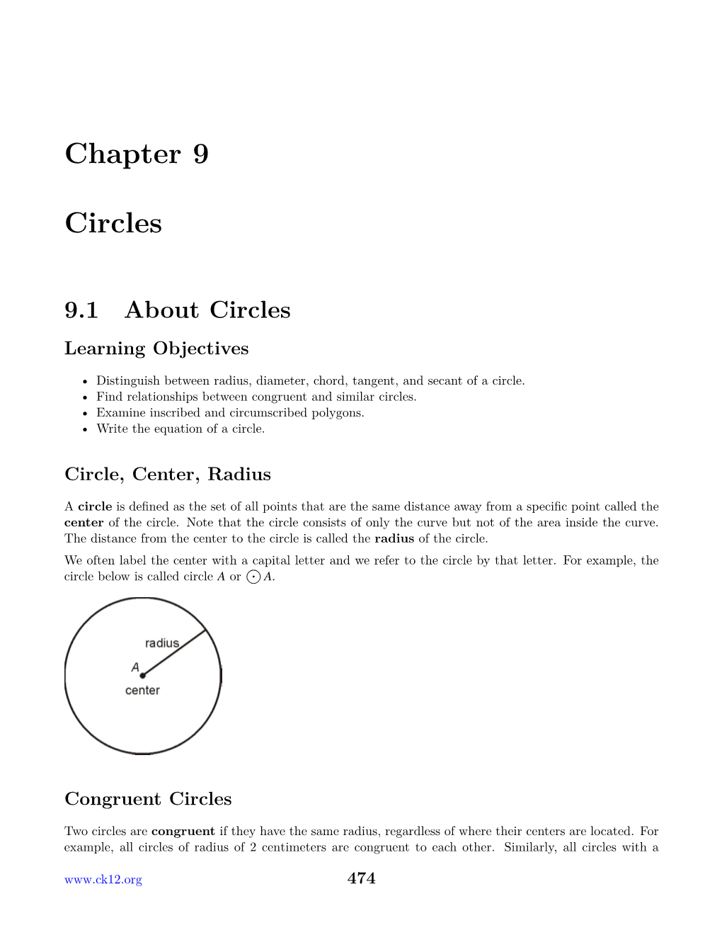 Chapter 9 Circles