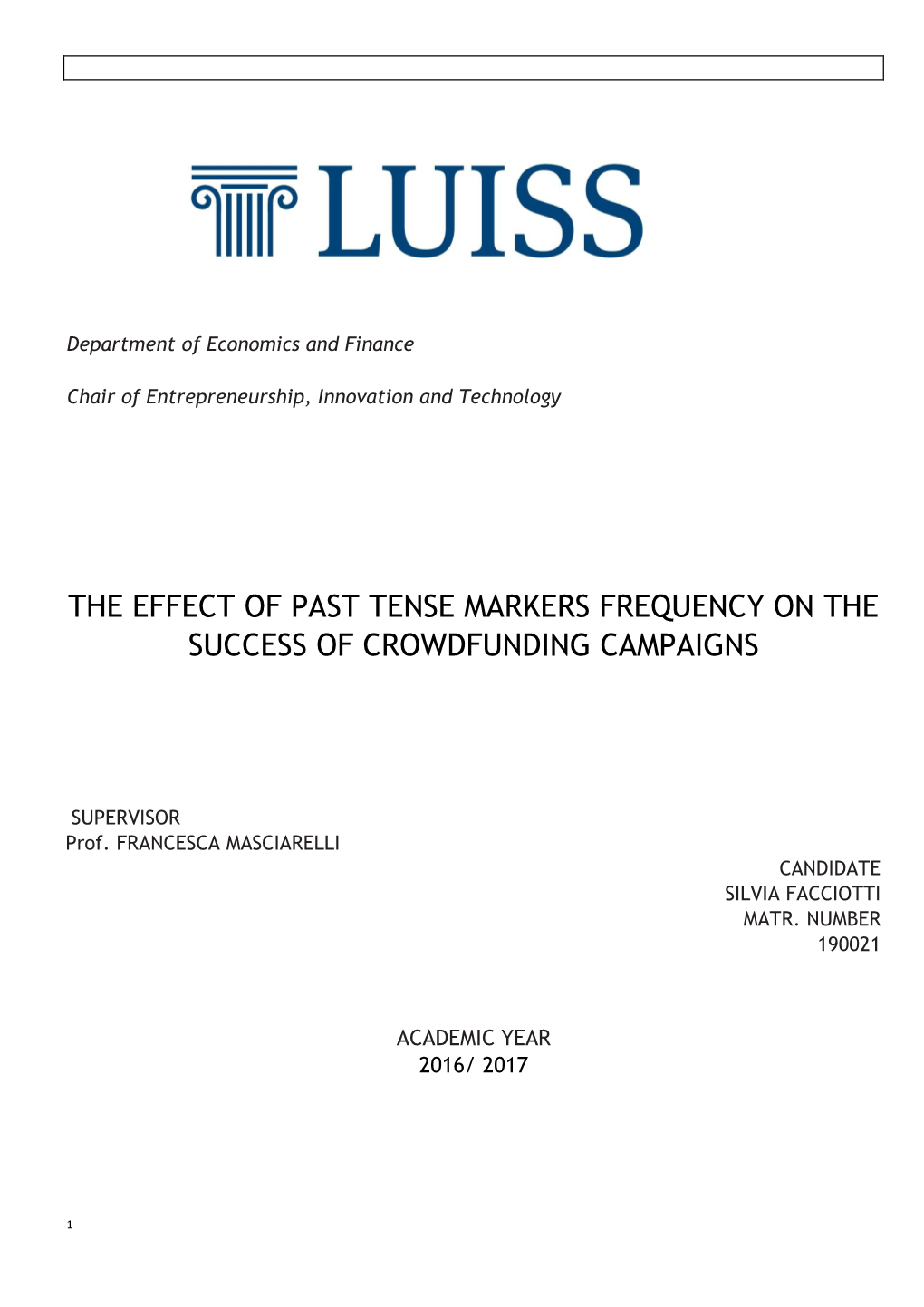 The Effect of Past Tense Markers Frequency on the Success of Crowdfunding Campaigns