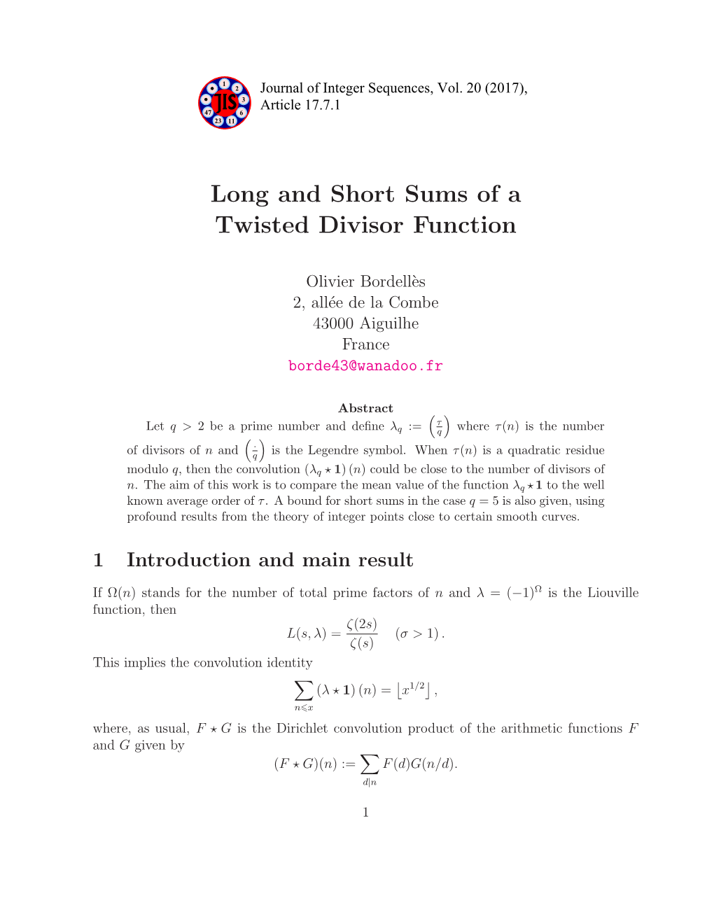 Long and Short Sums of a Twisted Divisor Function