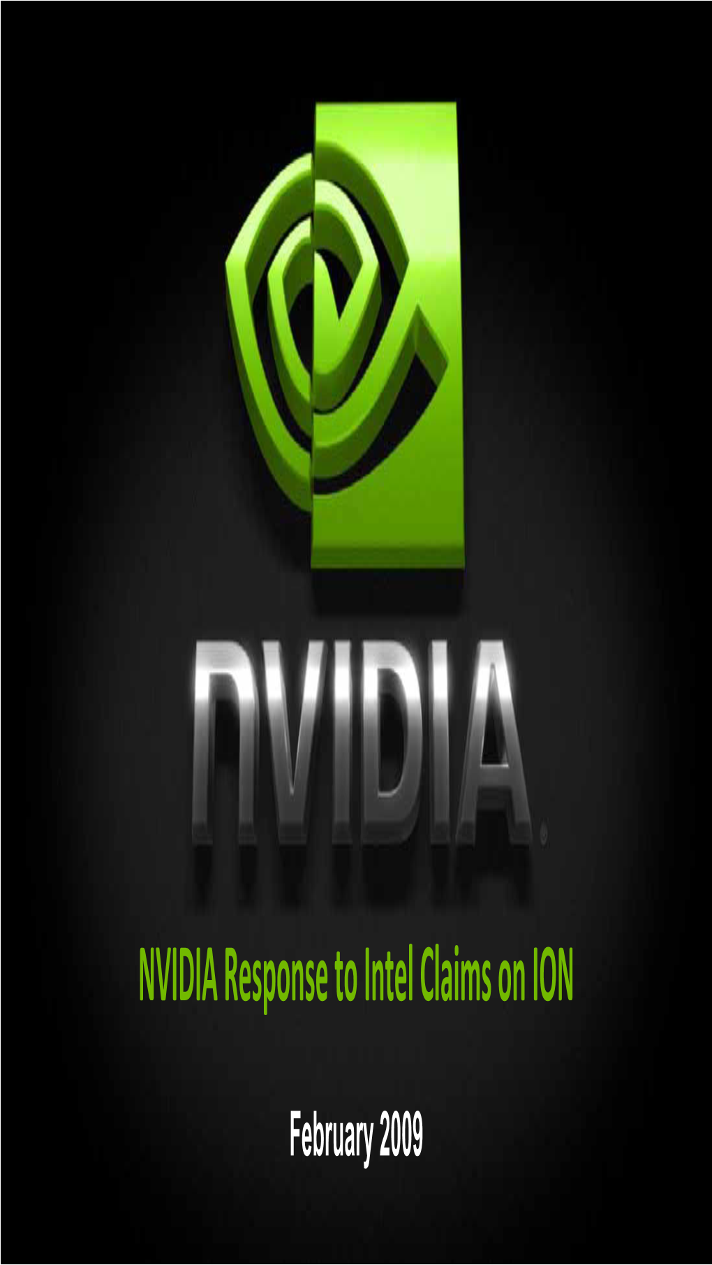 NVIDIA Response to Intel Claims on ION