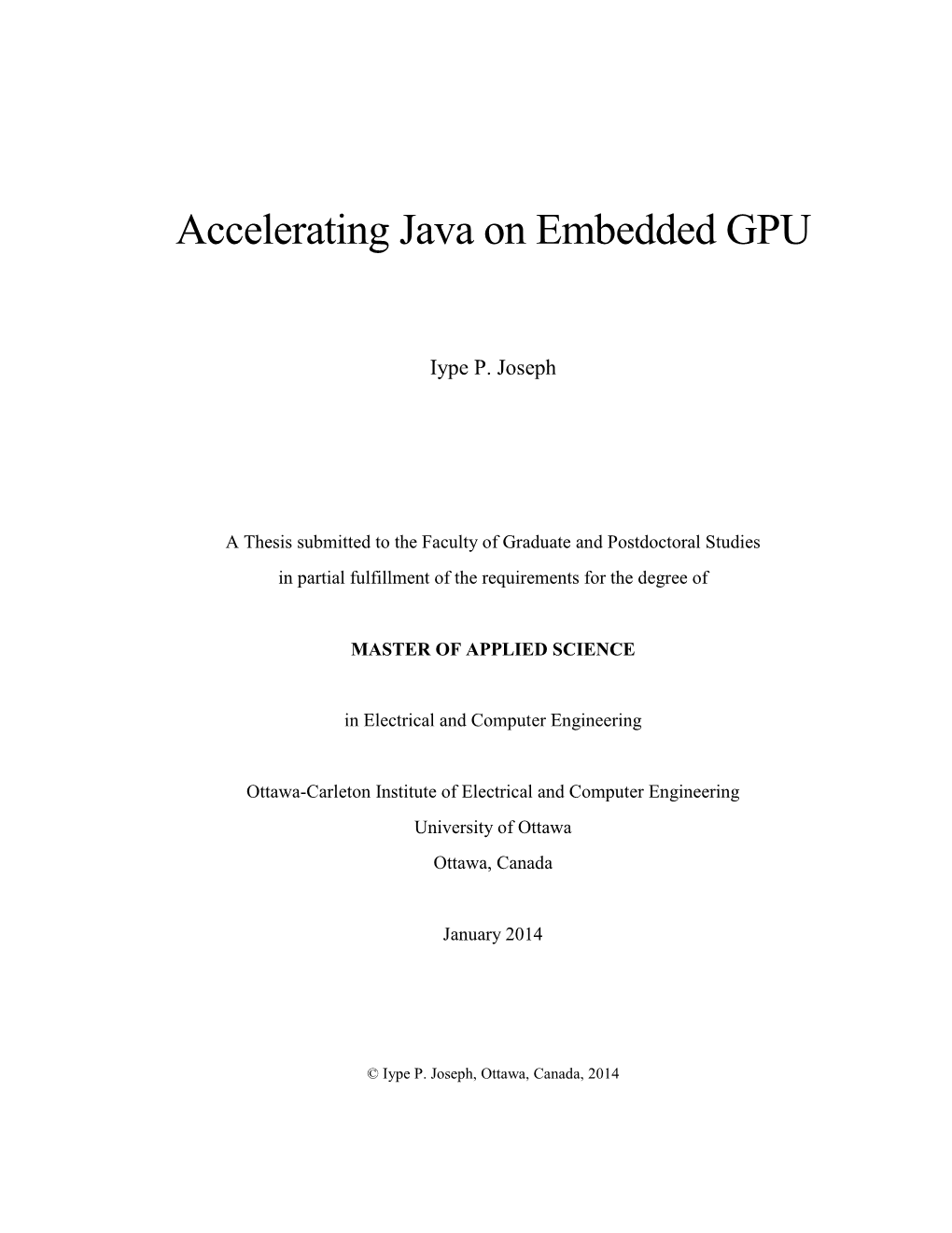 Accelerating Java on Embedded GPU