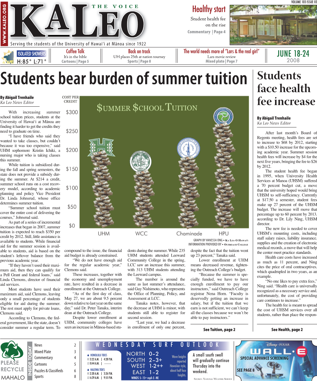 Students Bear Burden of Summer Tuition Students