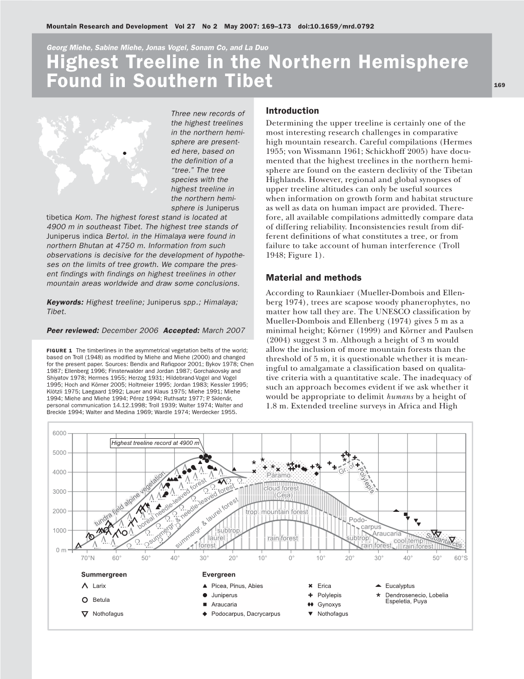 Highest Treeline in the Northern Hemisphere Found In