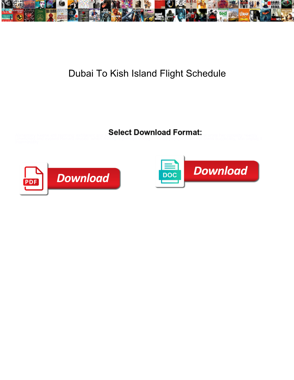 Dubai to Kish Island Flight Schedule