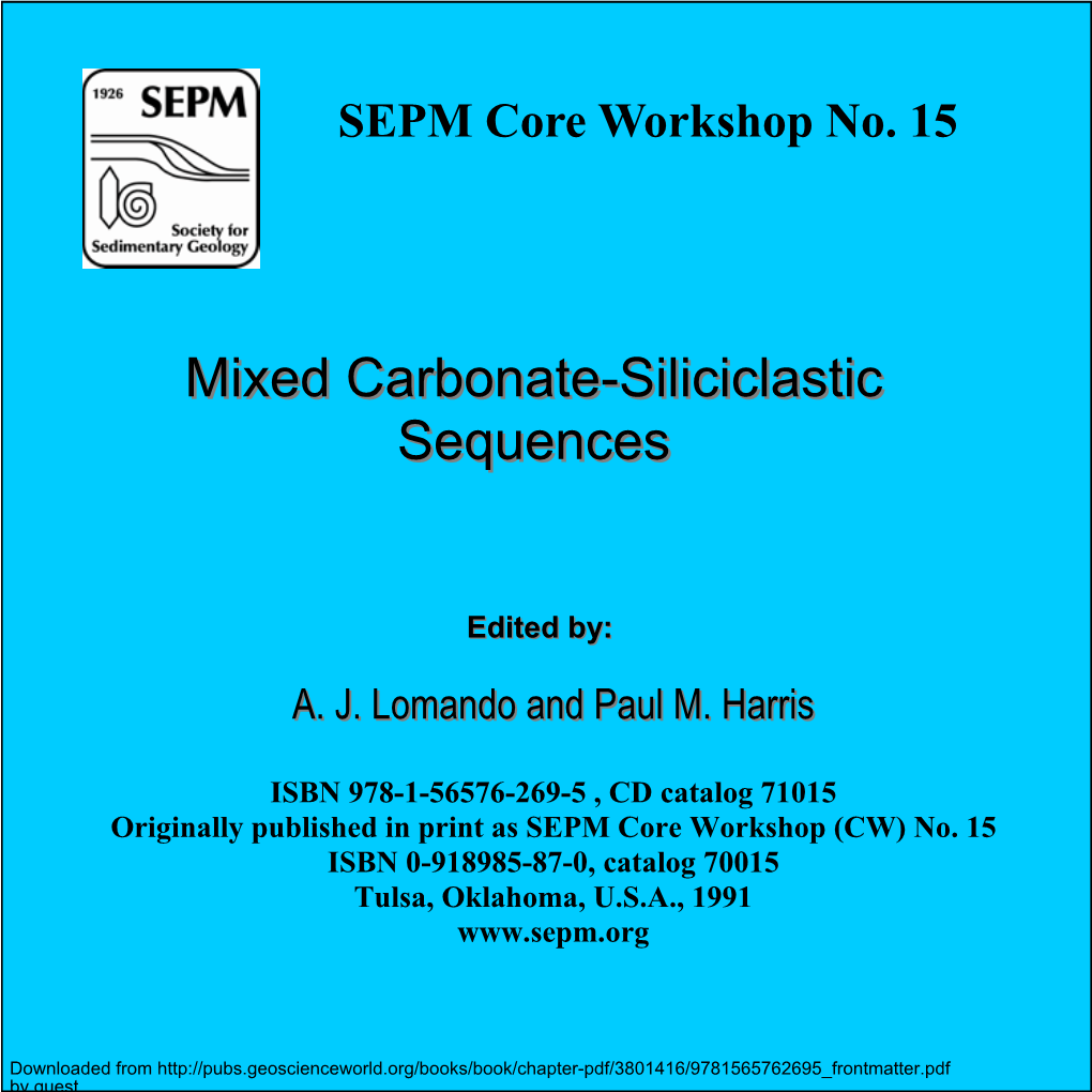 Mixed Carbonate-Siliciclastic Sequences