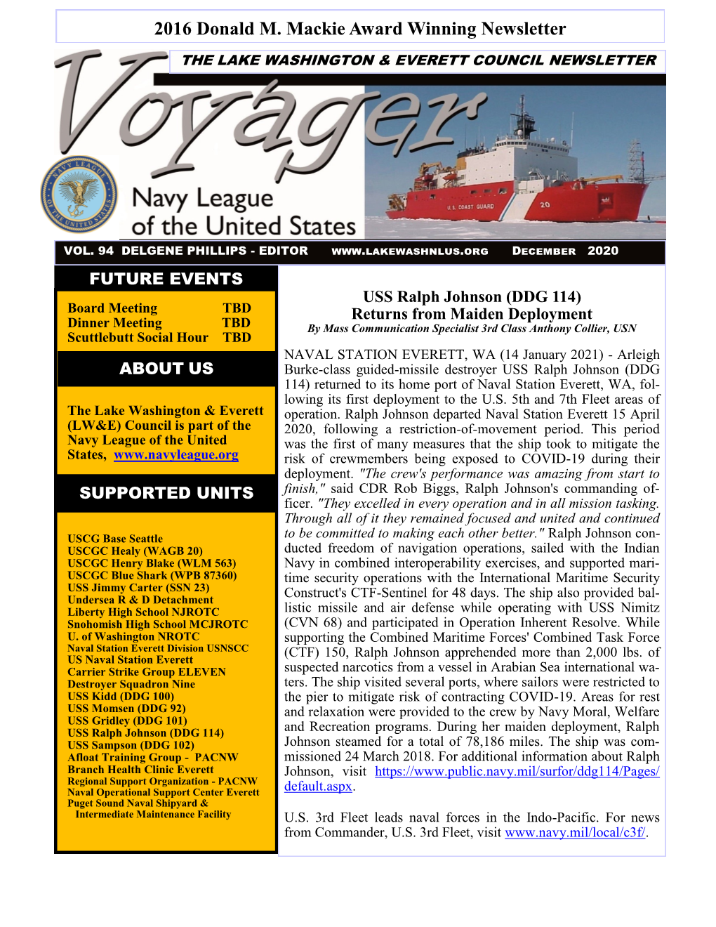 December 2020 Voyager Newsletter