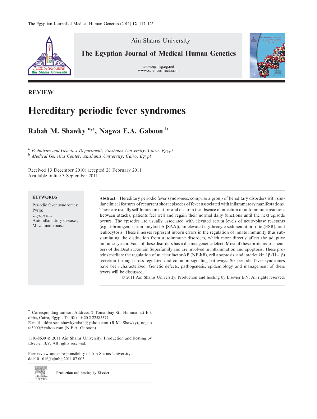 Hereditary Periodic Fever Syndromes