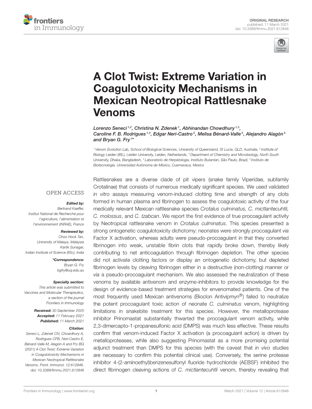 A Clot Twist: Extreme Variation in Coagulotoxicity Mechanisms in Mexican Neotropical Rattlesnake Venoms