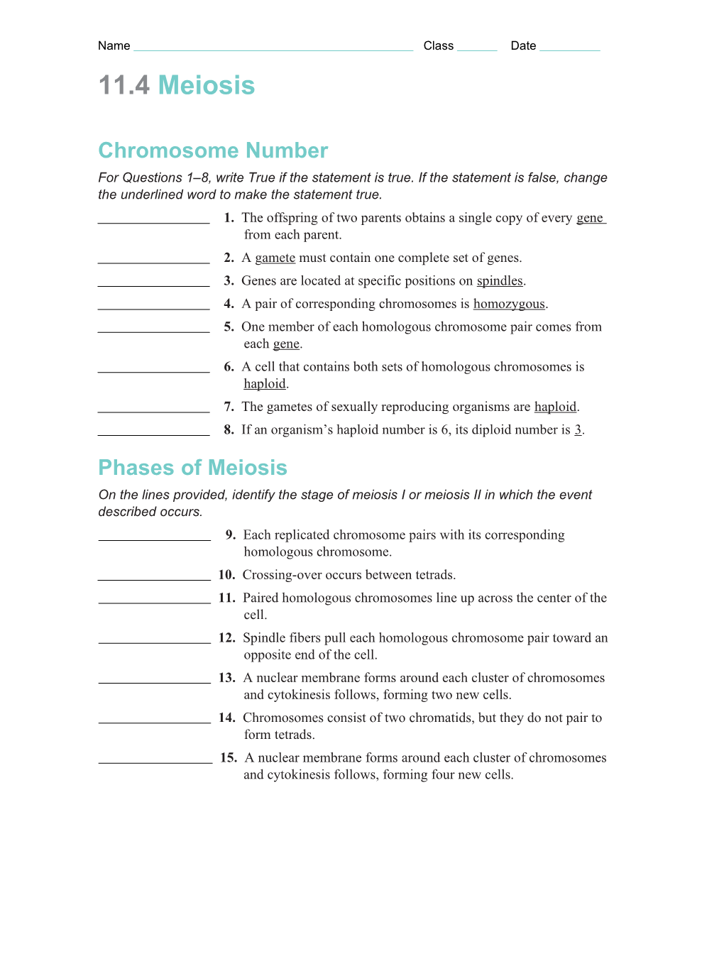 Chromosome Number