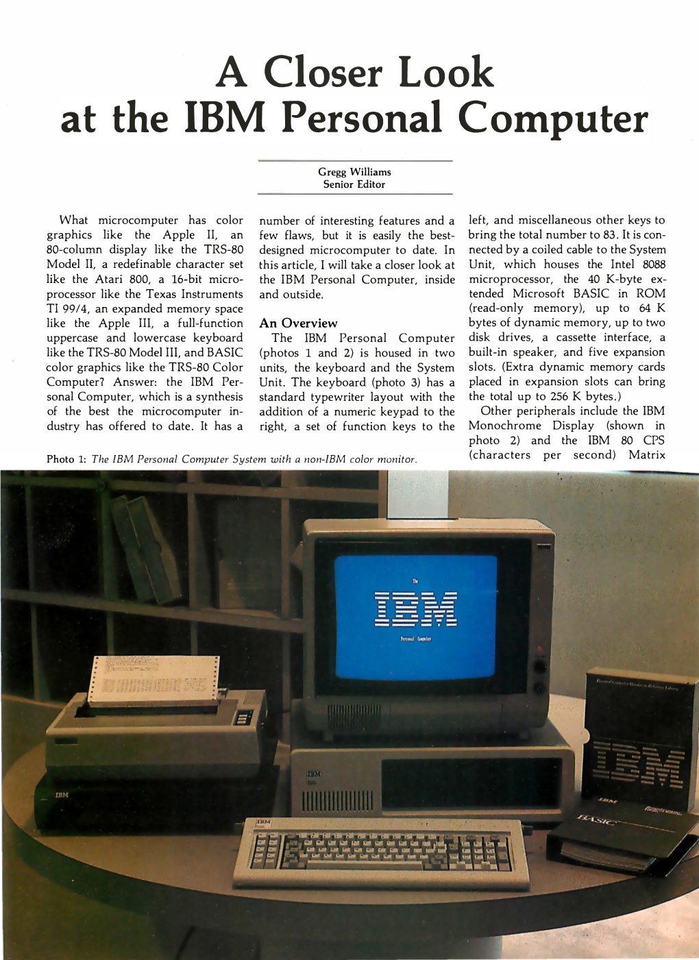 A Closer Look at the IBM Personal Computer, January 1982, BYTE