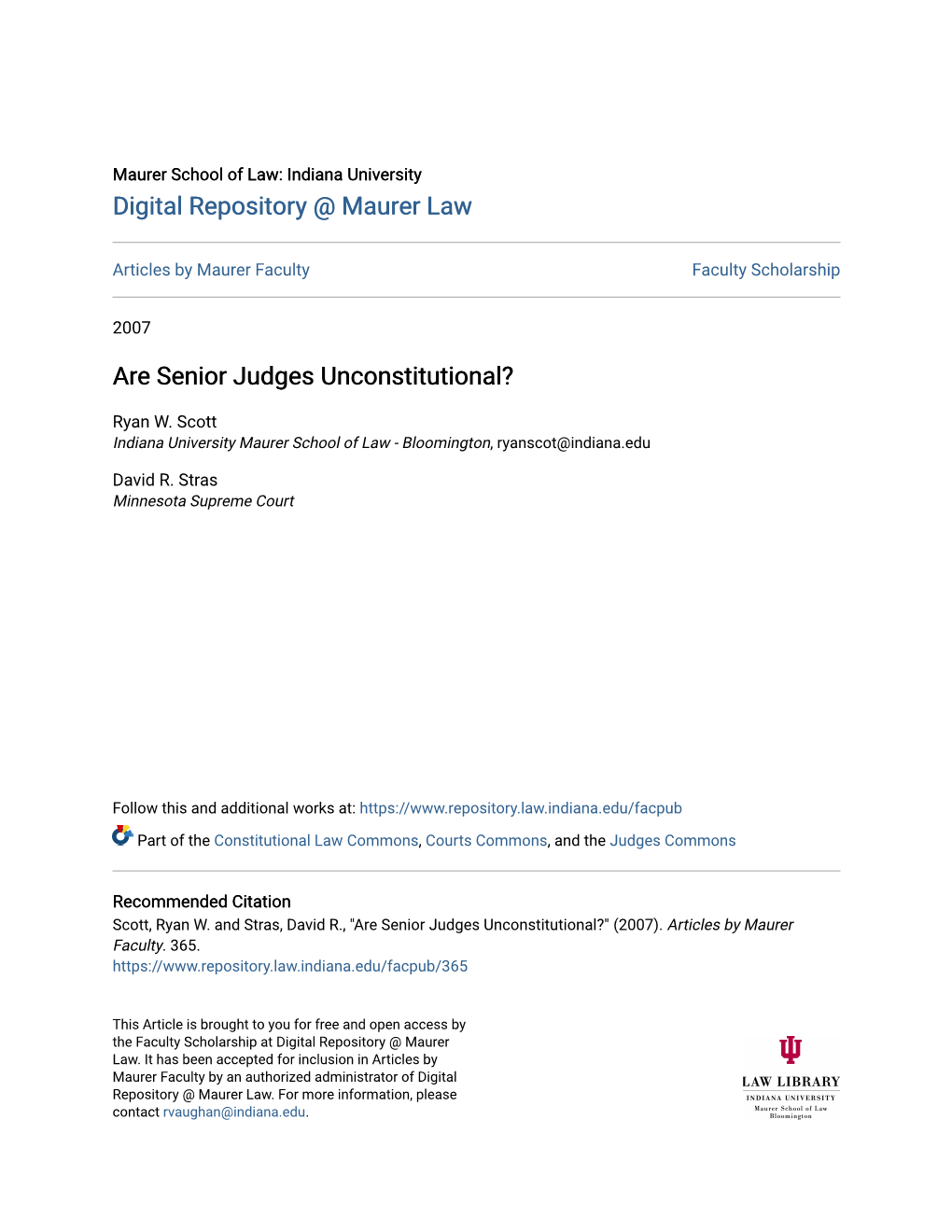 Are Senior Judges Unconstitutional?