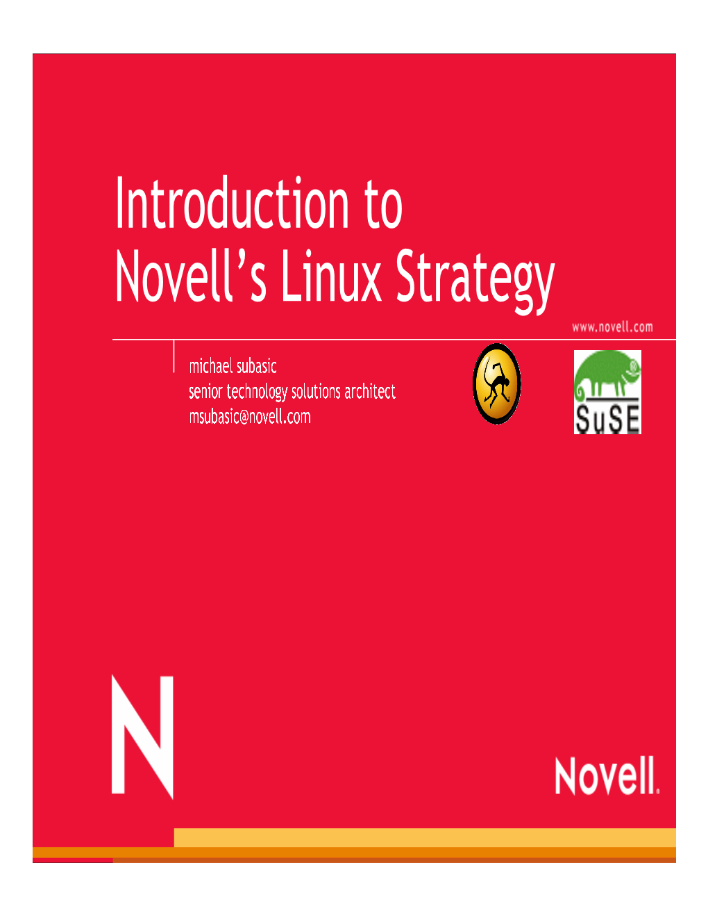 Introduction to Novell's Linux Strategy