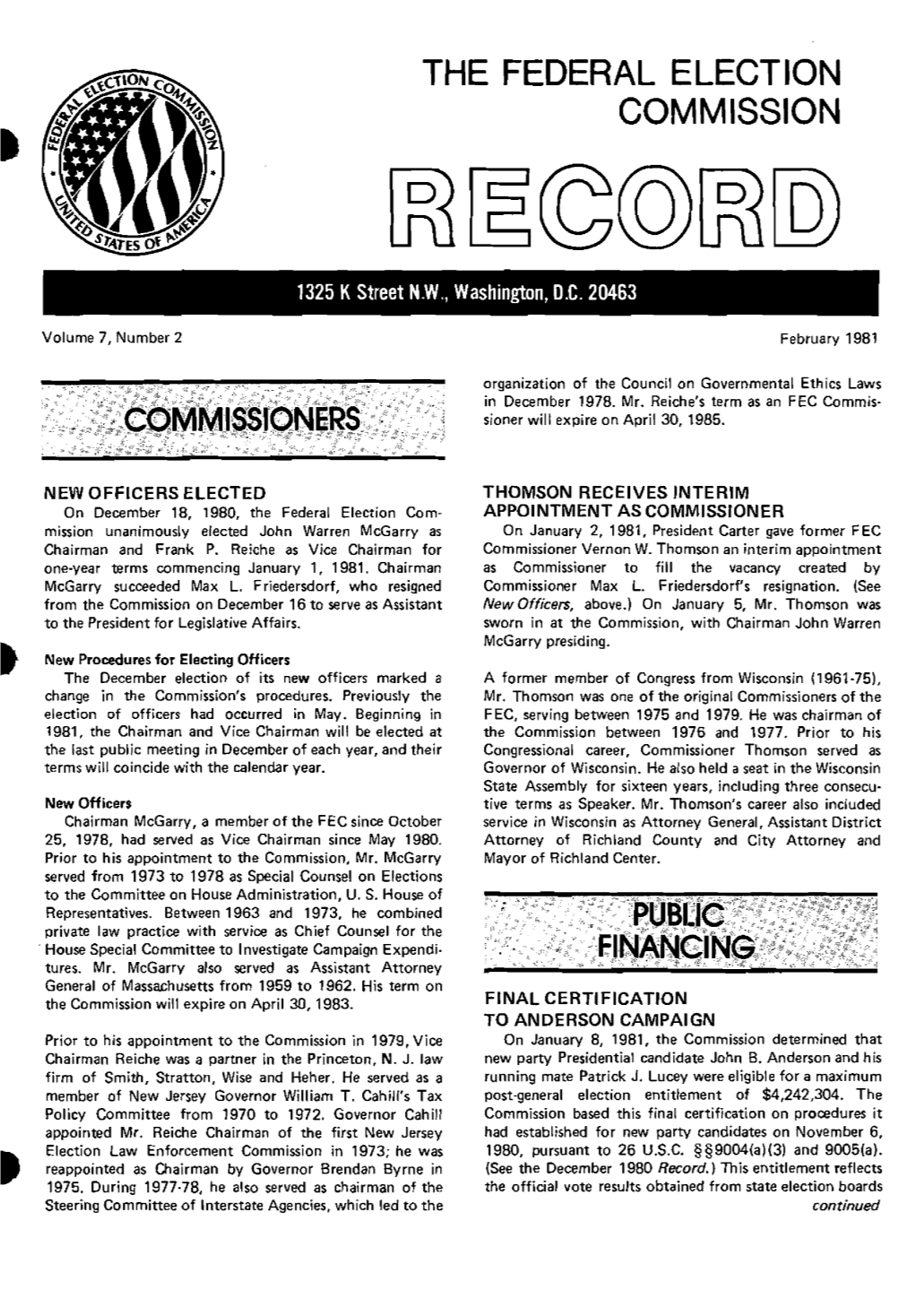 February 1981 Record