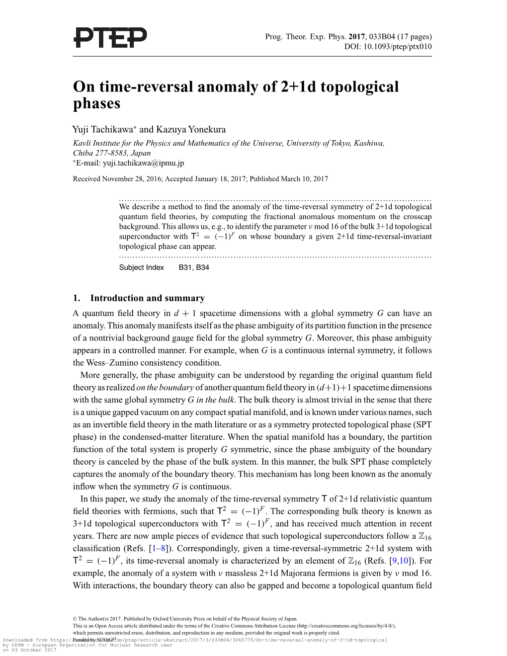 On Time-Reversal Anomaly of 2+1D Topological Phases